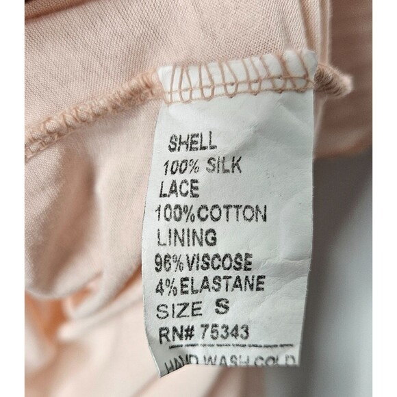 CARLA CONTI 100% Silk Blouse Small Pink Flutter Sleeves Lined Fairy Butterfly - Picture 8 of 9